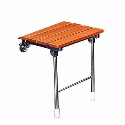 CHEWO Bath Stools,Bathroom Shower Stool Folding Shower Wall Bench Disabled Seat Dressing Stool Bathroom Handrail Wall-Mounted Bath Stool Solid St