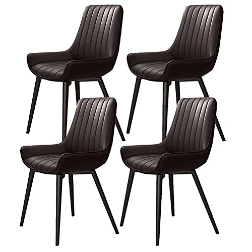 Kitchen Dining Room Furniture Chairs Dining Chairs Set Of 4 Modern Upholstered Kitchen Chairs Water Proof Leather Side Chair with Metal Legs for