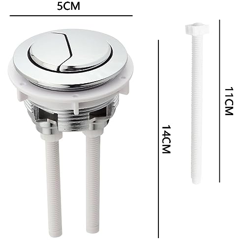 38mm Toilet Flush Button Replacement,2 Pack Toilet Dual Flush Push Button,Round Head Toilet Flush Button Replacement Accessories for Bathroom Toi