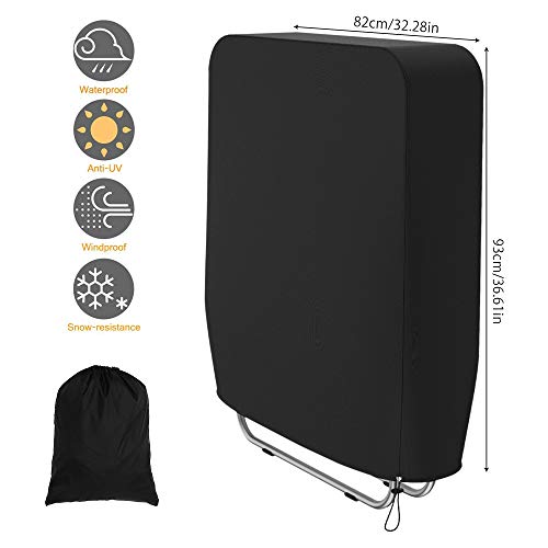 sigaer Outdoor Folding Recliner Chair Cover Garden Folding Reclining Chair Cover Zero Gravity Windproof 190T Cover with Storage Bag for Home Gard