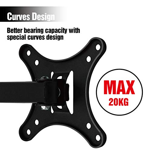 Polarduck Tilt & Swivel TV Wall Bracket Mount for 13-30 Inch, Articulating arm VESA Compatible LED LCD Monitor Plasma Screen, VESA Max 100 x 100,