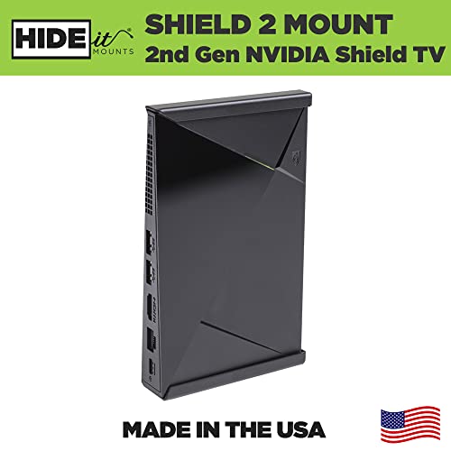 HIDEit Mounts Shield 2 NVIDIA Shield TV Pro Wall Mount - Made in USA, Black Steel Wall Mount, NVIDIA Wall, VESA Mount or Under Desk Mount