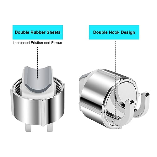 OSDUE Hand Shower Holder for 16-27MM Slide Bar, Adjustable Replacement Shower Holder, Shower Riser Rail Slider, 360° Rotation, Chrome Plated, Eas