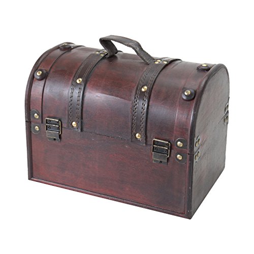 HMF 6404-130 Wooden Treasure Chest with Lock | 30 x 20 x 22 cm | Small | Italy