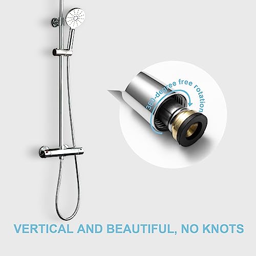 OFFO Shower Hose,Stainless Steel Replacement High Pressure Shower Pipe Anti-Kink Shower Hose for Bath Taps Chrome,1.5m