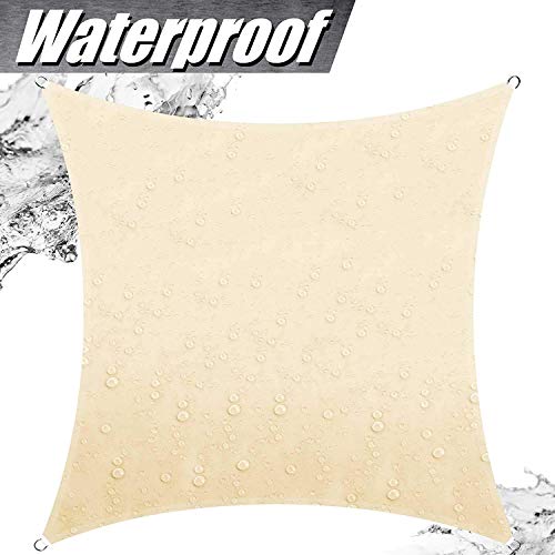 KAHEIGN Sun Shade Sail, 2.5m x 3m Waterproof 98% UV Block Sun Shade Canvas 120gsm Sunscreen Awning Canopy for Outdoor Garden Patio Yard Party (Cr