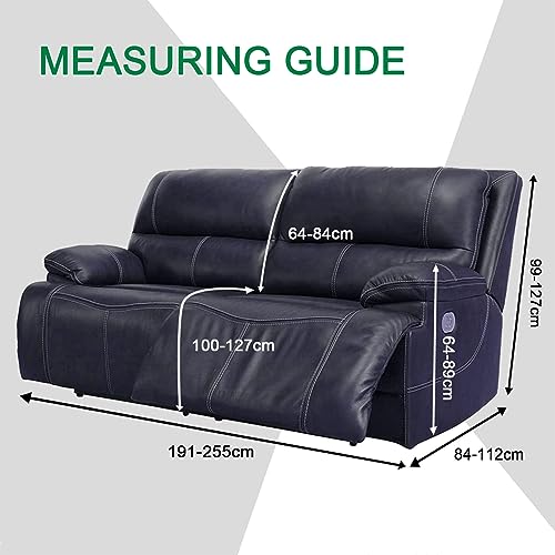 Fengshui 2 Seater Recliner Sofa Covers 6 Pcs Velvet Stretch Loveseat Couch Cover with Side Pocket, Soft Washable Reclining Chair Protector fit 75