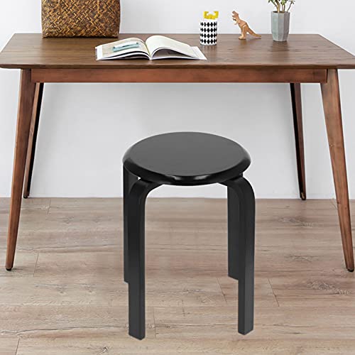 Ejoyous Stacking Stool, Dining Stool Bar Stool Stackable Stool House Bench Round Stool Solid Wood Stool Table Stool with Anti-Slip Mat for Home K