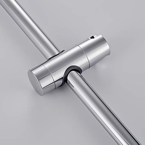 Ibergrif M20404 Adjustable Shower Head Holder Replacement, 19-25mm, Shower Head Bracket, Shower Rail Slider for Hand Shower, 360° Rotation, Chrom