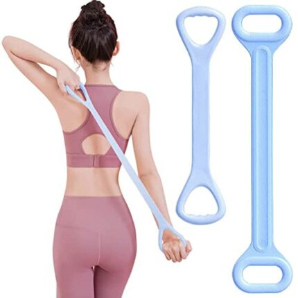 Pack of 2 Fitness Resistance Bands Arm Back Training Elastic Ropes Workout Shoulder Stretch Bands with Comfortable Handles Exercise Bands Stretch