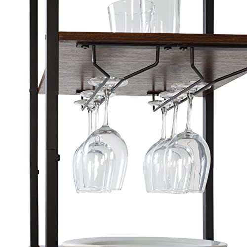Honey-Can-Do Free-Standing Wine & Bar Storage Tower, Steel, Black, 150 lbs