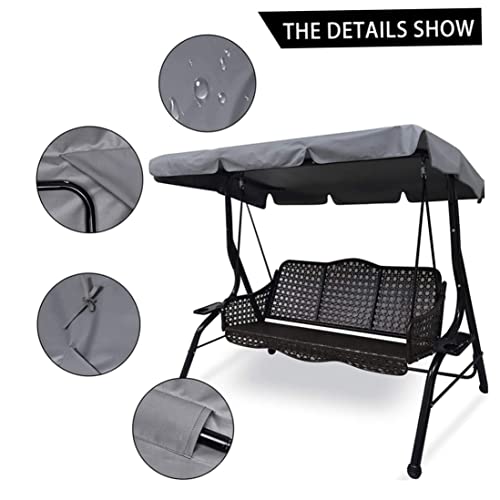Swing Chair Canopy Replacement 3 Seater Garden Swing Seat Canopy Cover Garden Hammock Cover Waterproof Rip Proof Replacement Canopy for Garden Sw