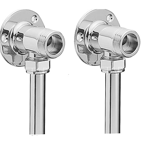 ENKI P10 Backplate Wall Elbows Exposed Pipes Thermostatic Bar Mixer Shower Valve, Shower Fixing Kit, Surface Mounted Pipework Fittings