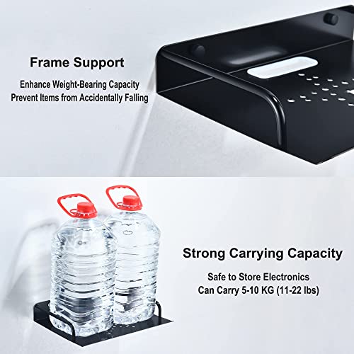 HNVNER Wall Mounted Router Shelf, Small Projector Wall Stand Metal TV Box Bracket Floating Shelf For Media Boxes/Blu-Ray Players/Satellite TV Box
