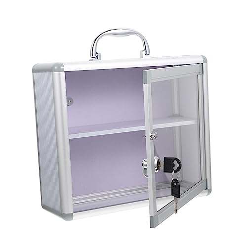 Ciieeo 1 Set Multi-layer Medicine Box with Lock Medication Lock Box Auto First Aid Kit for Car Clear Container Lockable Storage Containers Car Me