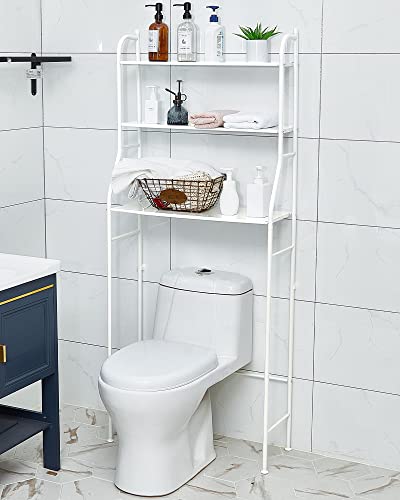 Chunful 3 Tier Over The Toilet Storage 3 Shelf Bathroom Organizer Over Toilet 63 x 27 x 10 Inches Over The Toilet Shelf Stable Freestanding Multi