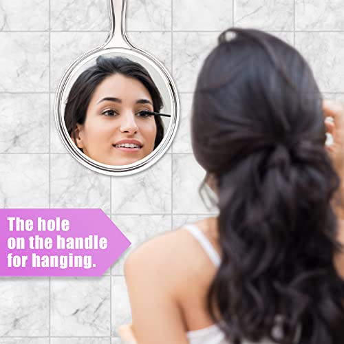 letcdfer Mirror Handheld 1X & 3X Hand Mirror With Handle Double Sided Handheld Mirror Makeup Mirror Magnifying (11 * 20 cm)