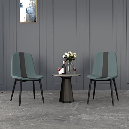 Mondeer Dining Chairs Set of 2, Fabric Upholstered Seat with Metal Legs, Modern Stitching Design for Dining Room Kitchen Living Room Reception Of