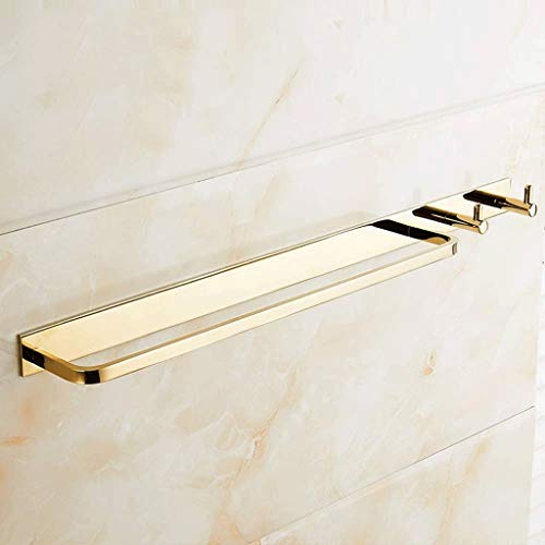 N/A Golden Towel Rack, Full Copper Towel Rack for Bathroom, Towel Rack with Wall Bathroom Hook - Towel Rack