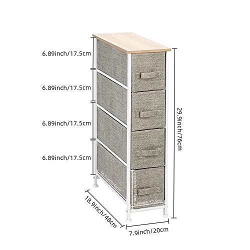LIUZH 4 Drawer Fabric Dresser Storage Tower Non-woven Chest Of Dresser Bedroom Furniture Space Saving (Color : D)