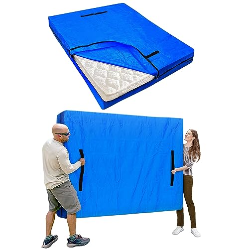 Mattress Cover for Moving and Storage King Size Mattress Bags with 8 Sturdy Handles Reusable Waterproof Mattress Protector Tarp Durable Mattress
