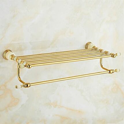 HIGOH Towel Racks, Bathroom Towel Rack Wall Mounted Towel Holder,Copper Bath Hardware Solid Brassjade Accessories Towel Rack/Bar,Towel Holder