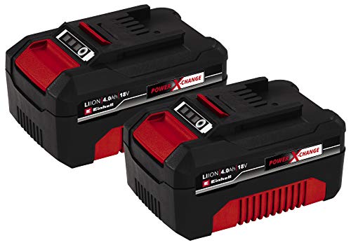Einhell Power X-Change 18V, 4.0Ah Lithium-Ion Battery Twin Pack - 2 x 4,0Ah Batteries Universally Compatible With All Einhell PXC Power Tools And