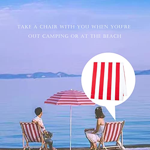 SMELEYOU Beach Chair Cloth, Chairs Canvas Covers, Sunloungers, Deck Chair Sling Replacement 114x43 cm/45 x 17 inch Red and White Stripes Deck Cha
