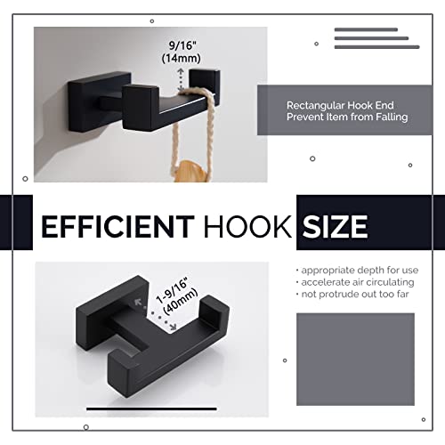 Double Robe Hook, Angle Simple SUS304 Stainless Steel Bath Towel Hook Coat Hook Purse Holder Kitchen Bathroom Shower Towels Dual Hook Washcloths