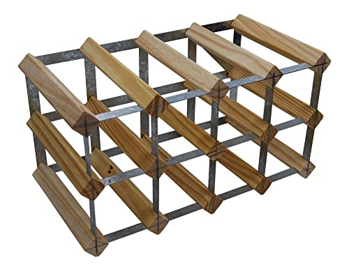 DS Wineware 12 Bottle 4X2 Traditional Wine Rack - Fully Assembled - FSC Certified Natural Pine