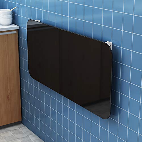 OUYOXI Tempered Glass Folding Shelf Multifunction Small Apartment Wall Mounted Fold Down Table For Study Computer Kitchen Dining Table (Color : B