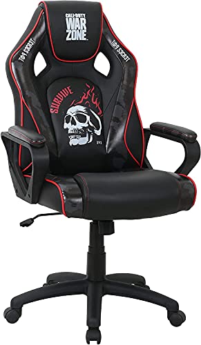 Province5 Gaming Chair, Faux Leather, Black, one Size
