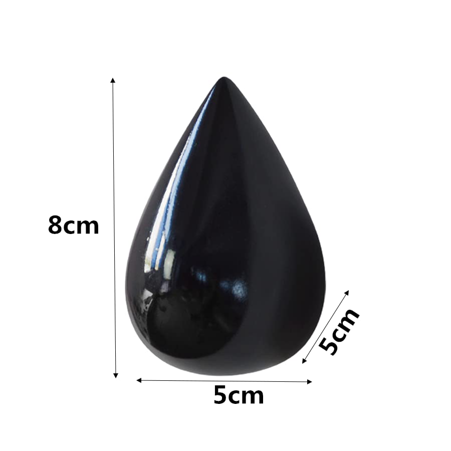 MARGUERAS 4pcs Water Drop Shaped Minimalist Design Decorative Creative Wall Mounted Coat Hat Hanger Hook (Black)