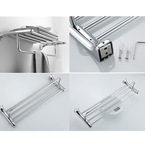 HIGOH Towel Racks,Bathroom Towel Rack Wall Mounted Towel Holder,Bathroom Accessories Towel Hanger,Towel Shelf,Towel Rack,Towel Holder Brass Chrom