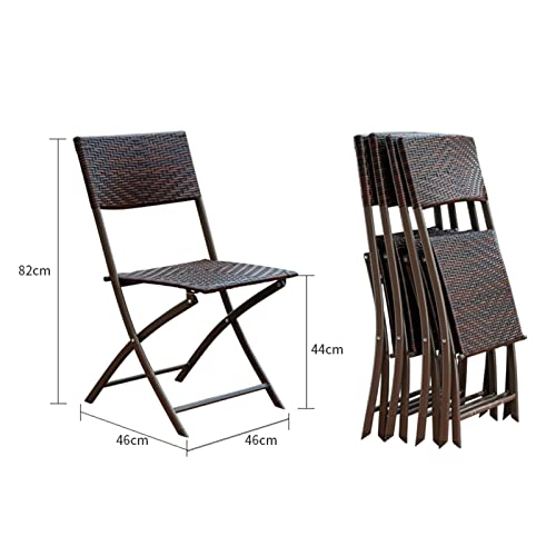 Outdoor Folding Chair, Lightweight Collapsible Rattan Chairs, Easy to Store & Carry, for Picnic, BBQ Garden Patio Yard,2pcs