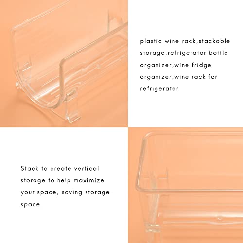 Hacbop 4Pack Refrigerator Organizer Rack Stackable Wine Holder Bottles Display Shelf Fridge Kitchen