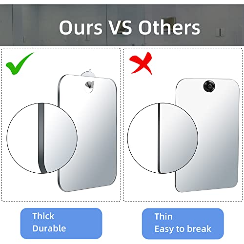 Shatterproof Shower Mirror Fogless For Shaving Mirror (Medium,2 Pack,8"x6")80% Cheaper Than Original,Unbreakable Deluxe Plexiglass Makeup Travel