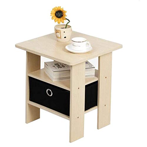 JJZXD Side Table, Nightstand with Drawer, Narrow End Table for Small Spaces, Stable and Sturdy Construction, Wood Look Accent