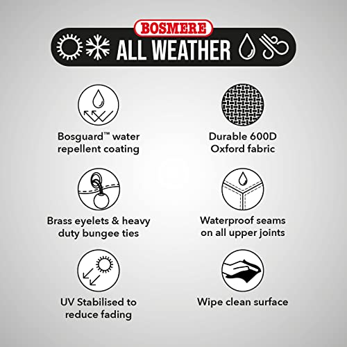 Bosmere All-Weather Modular Garden Armchair Cover, 100% Waterproof, UV Protected, Heavy Duty 600D Oxford Fabric, L93 W93 H68cm, AM615C