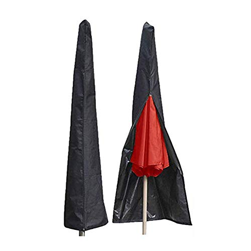 Cover for Parasol, Weatherproof Outdoor Zipper Parasol Umbrella Cover for Parasols 210D Oxford Fabric, With Storage Zipper Bag - Black