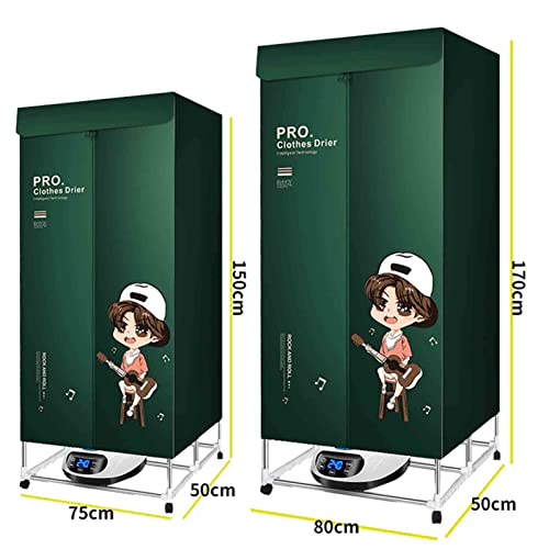 1500W Electric Dryer Rack, Household Large Capacity Multi-purpose Negative Ions Mini Clothes Dryer, for Car Rooms, RVs, Tents,Green,Large