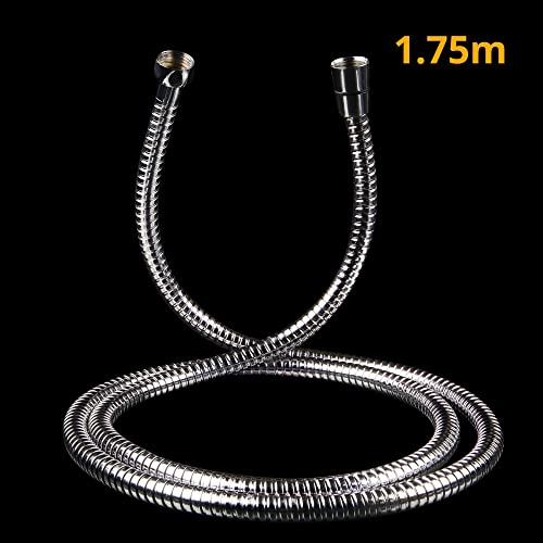 Drawer360 1.75m (69") Shower Hose | Stainless Steel Replacement Universal Fit Shower Pipe Anti-Kink Hose with 4 Washers – Chrome Effect