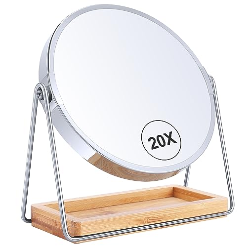 MOMOKUBA Desktop Mirror,Magnifying Mirror 20X/1X