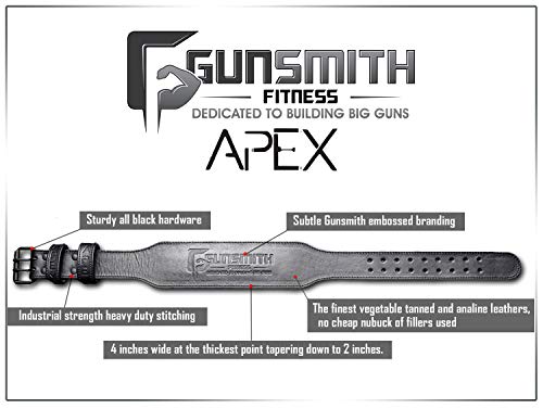 Gunsmith Fitness Apex Lifting Belt - Ultra Premium Handmade, All Black Olympic & Powerlifting