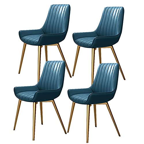 Kitchen Dining Room Furniture Chairs Dining Chairs Set Of 4 Modern Upholstered Kitchen Chairs Water Proof Leather Side Chair with Metal Legs for
