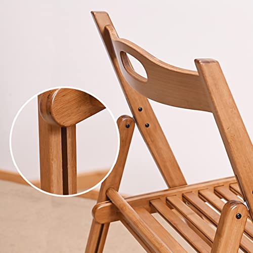 JIKUGO Folding Chair Bamboo Chairs,for Outdoor, Dining Room, Living Room Bedroom, Office(Large