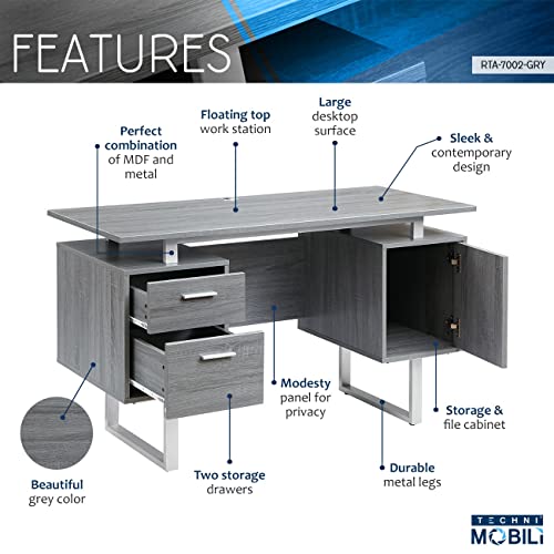 N/A Computer Desk Work Surface Desk With 2 Storage Drawers And 1 File Cabinet Home Office Furniture (Color : A)