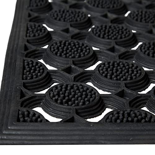 Relaxdays Rubber Doormat 0.5 x 75 x 45 cm Anti-Slip Welcome Mat Outdoor Waterproof Floor Mat, Black