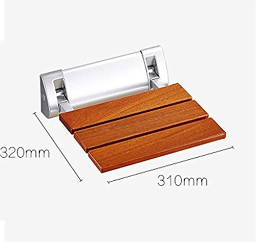 taimowei Folding Seat Shower Wall Stool Anti-Slip Bathroom Handrail, Wall Chair Bath Stool Change Shoe Bench Armrest Solid Wood Bathroom Old Man