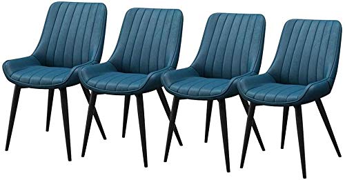 Modern Kitchen Dining Room Chairs Set Of 4 Dining Chairs Leather Soft Seat Living Room Chairs Non-Slip Metal Legs Kitchen Chairs For Reception Of